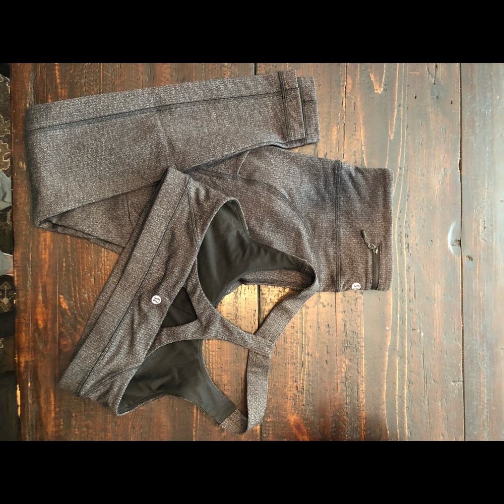 Lululemon Herringbone Leggings with Matching Bra